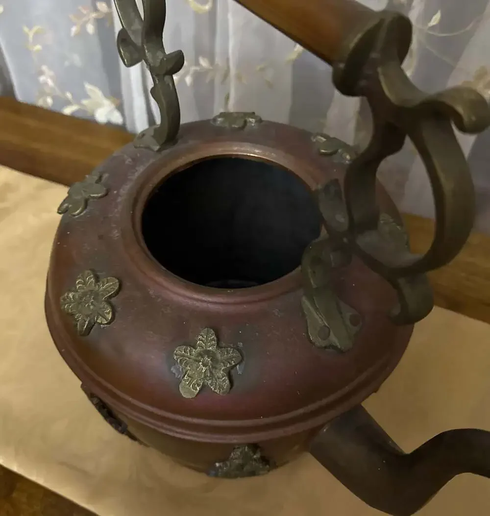 Antique Moroccan Copper and Brass‎ Tea Kettle